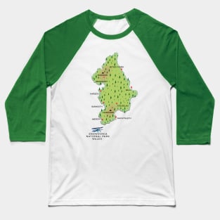 Snowdonia national park map Baseball T-Shirt